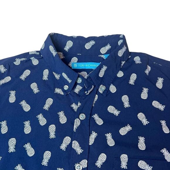 Tori Richard Men's Pineapple Hawaiian Shirt Short Sleeve Button Front Shirt Sz S - Picture 3 of 8